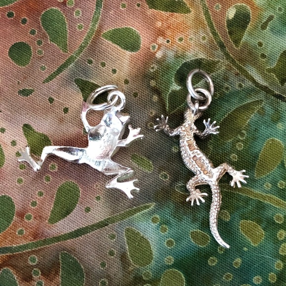 Silver Frog and Lizard Charms/Pendants - Picture 2 of 3